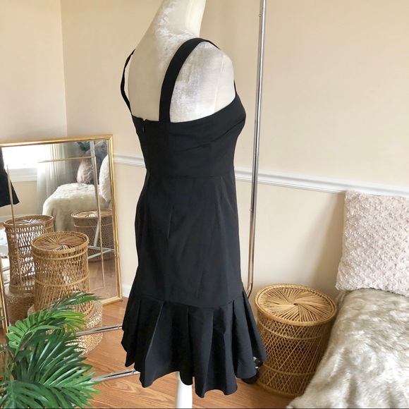 J. Crew Black Faille Stretch Fluted Hem Dress 4 - Picture 6 of 8